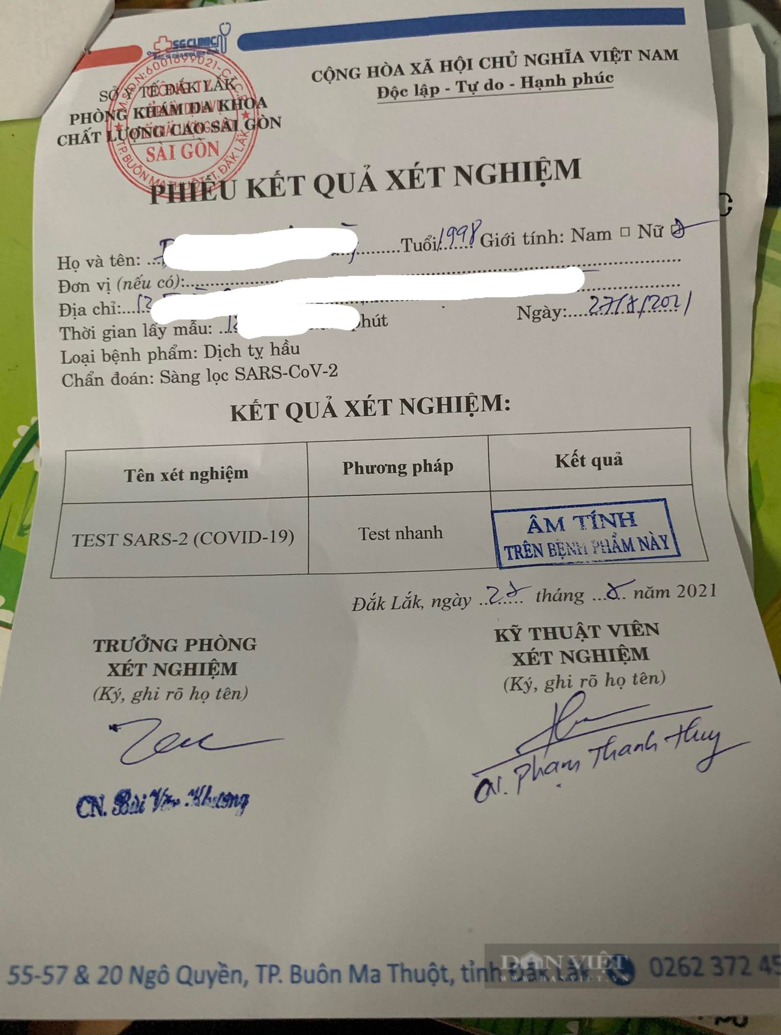 Đắk Lắk: Phòng khám đa khoa xét nghiệm Covid-19 chui giữa mùa dịch - Ảnh 2.