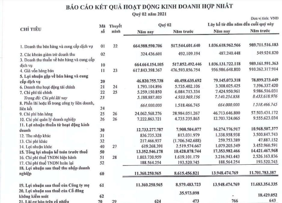 Quý II/2021: Angimex (AGM) bứt tốc nhờ “đổi chủ, thay máu”, lãi 11,3 tỷ đồng, tăng 32% - Ảnh 2.