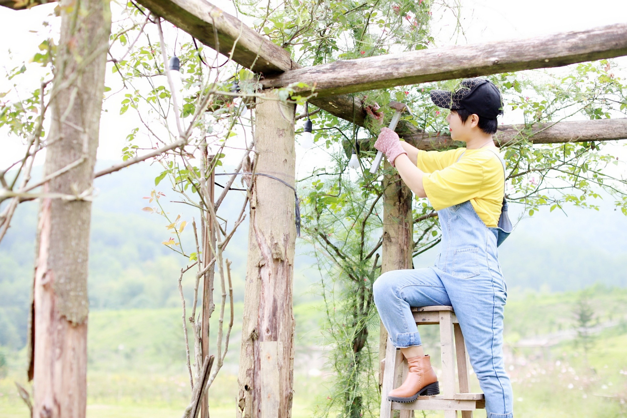 Vo chong bo pho ve rung dung nha trong rau anh 2 Vo chong bo pho ve rung dung nha trong rau anh 2