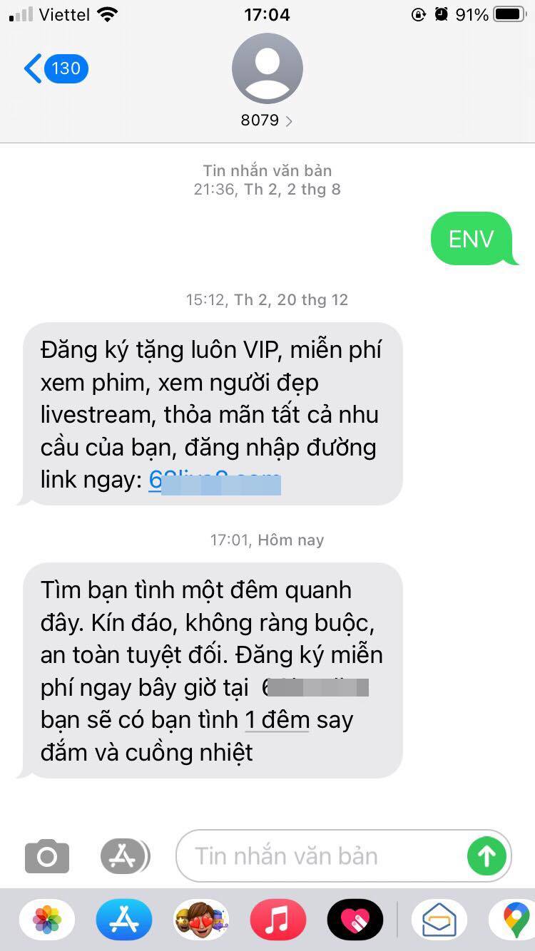 Phụ huynh hốt hoảng vì nhận được tin nhắn gạ  &quot;tình một đêm&quot; từ tổng đài cấp mã để đăng nhập eNetViet - Ảnh 1.
