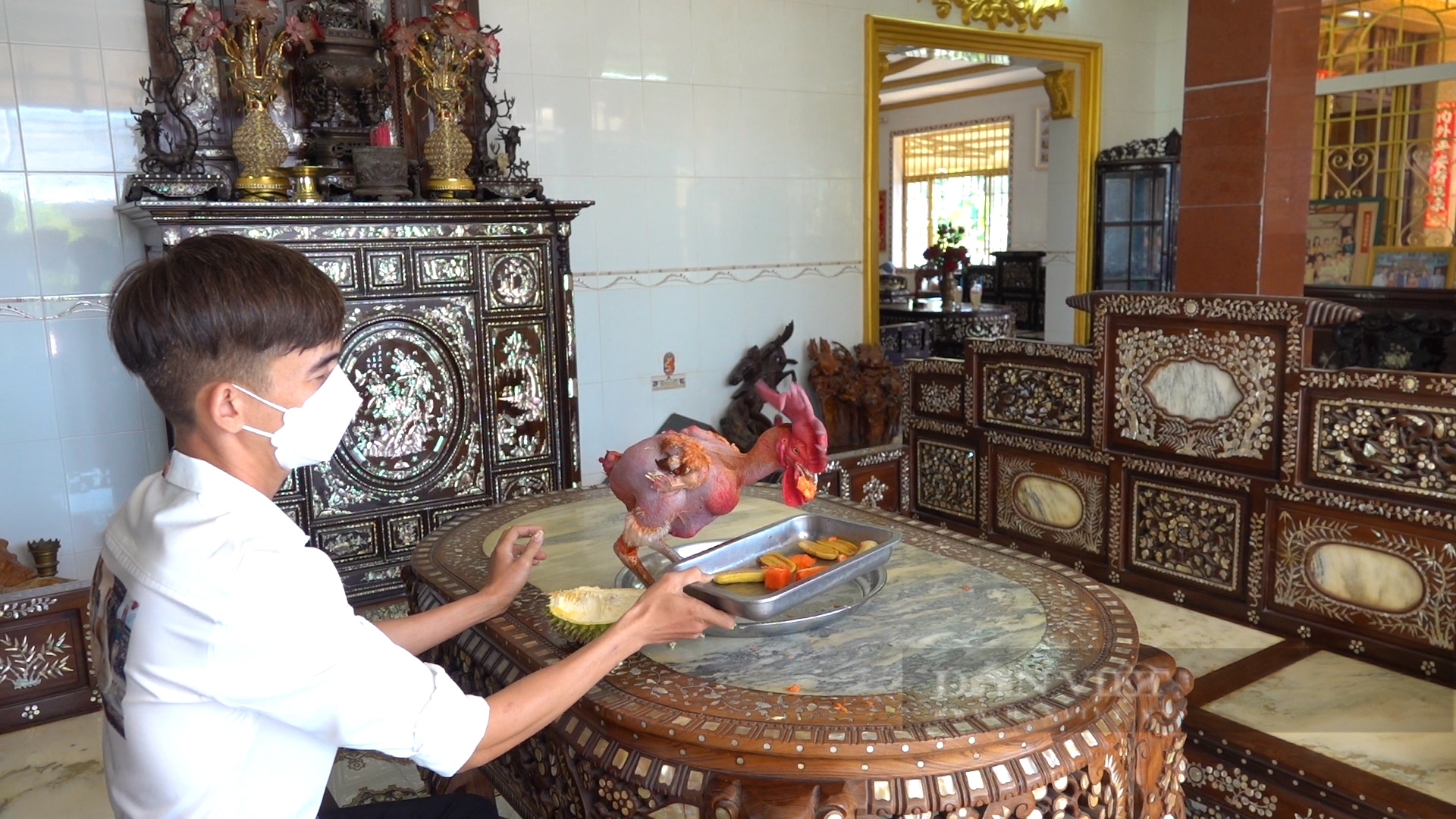 &quot;Con gà khỏa thân&quot; trong biệt thự đầy đổ cổ ở miền Tây, ngày chơi long sàng, ăn sầu riêng, tối ngủ thắp đèn sưởi - Ảnh 5.