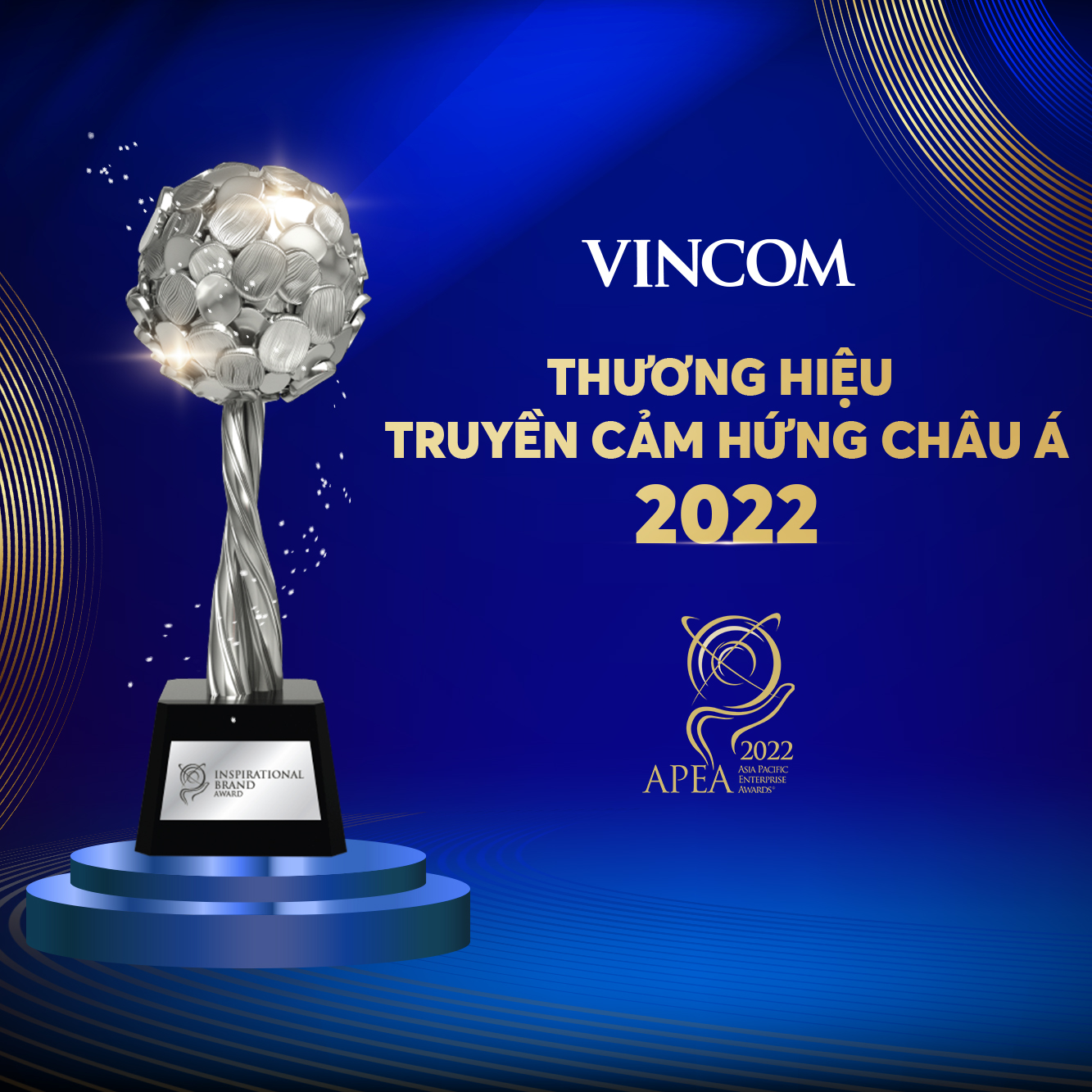 Vincom Retail nhận giải thưởng Thương hiệu truyền cảm hứng Châu Á - Thái Bình Dương 2022 tại APEA - Ảnh 1.