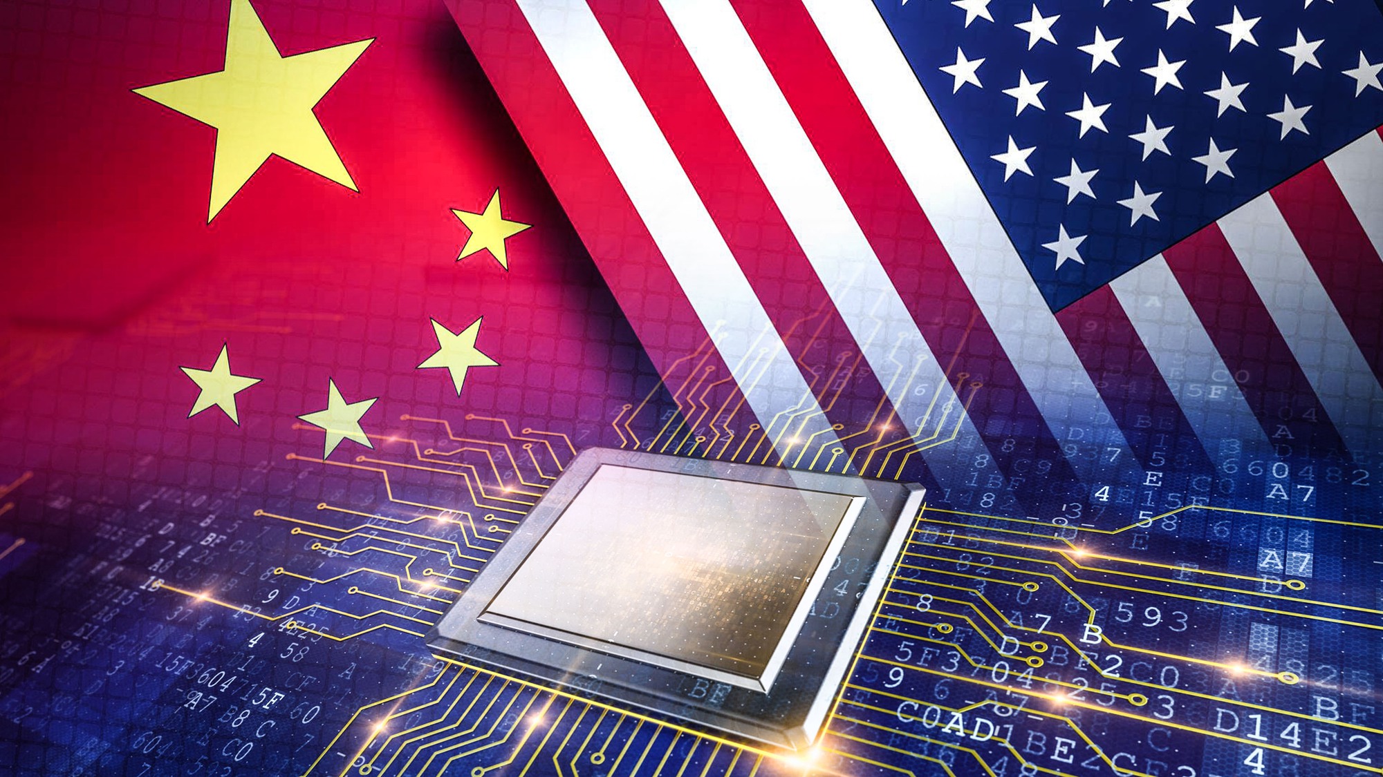 Cổ phiếu loạt công ty chip giảm mạnh sau khi Mỹ kêu gọi các biện pháp hạn chế mới đối với công nghệ cao cấp. Ảnh: @AFP.
