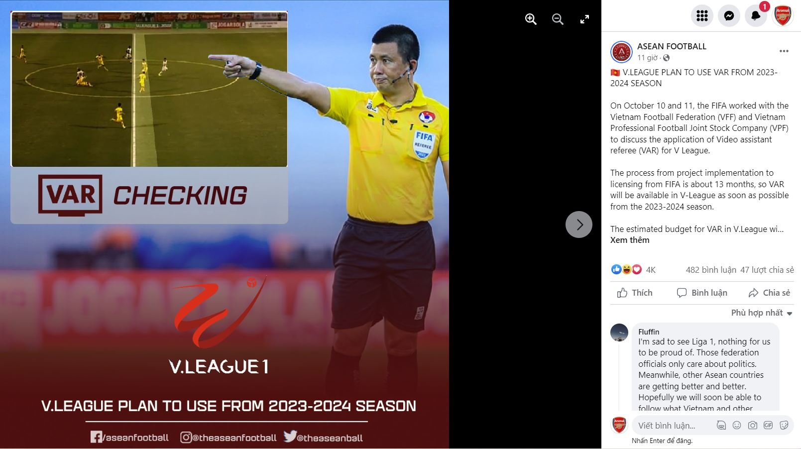 Phản ứng bất ngờ của CĐV ĐNÁ trước tin V.League sắp áp dụng VAR - Ảnh 2.