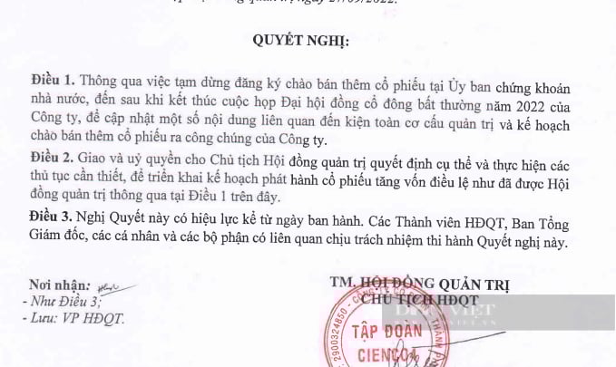 Vì sao Tập đoàn Cienco4 tạm dừng đăng ký chào bán cổ phiếu? - Ảnh 1.