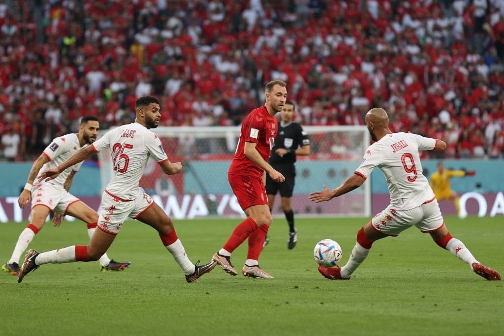 Chùm ảnh: Tunisia xuất sắc cầm hoà Đan Mạch ở trận mở màn bảng D World Cup 2022 - Ảnh 3.