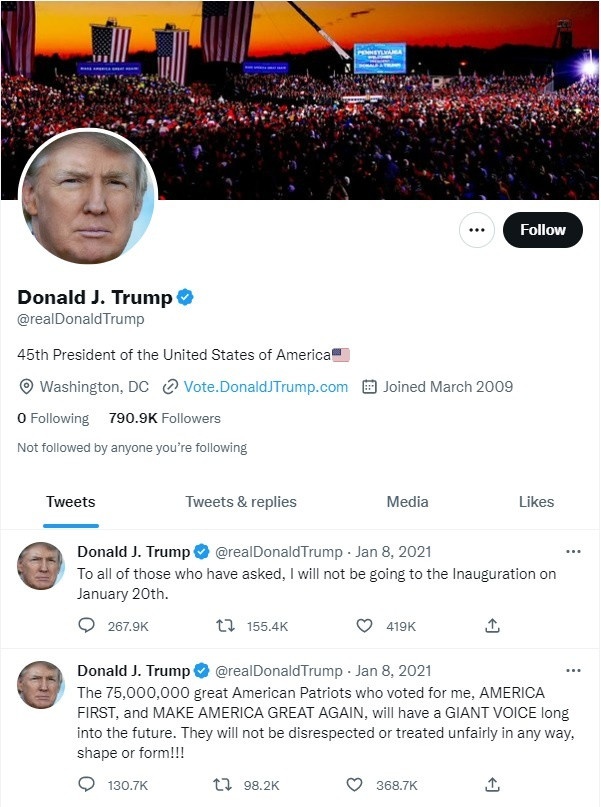 Lý do ông Trump thờ ơ với lệnh 'ân xá' của Twitter - Ảnh 2.