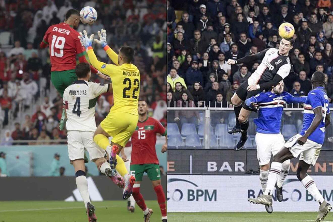 Tiền đạo Ma rốc phá kỷ lục bật cao đánh đầu ghi bàn của Ronaldo - Ảnh 1.