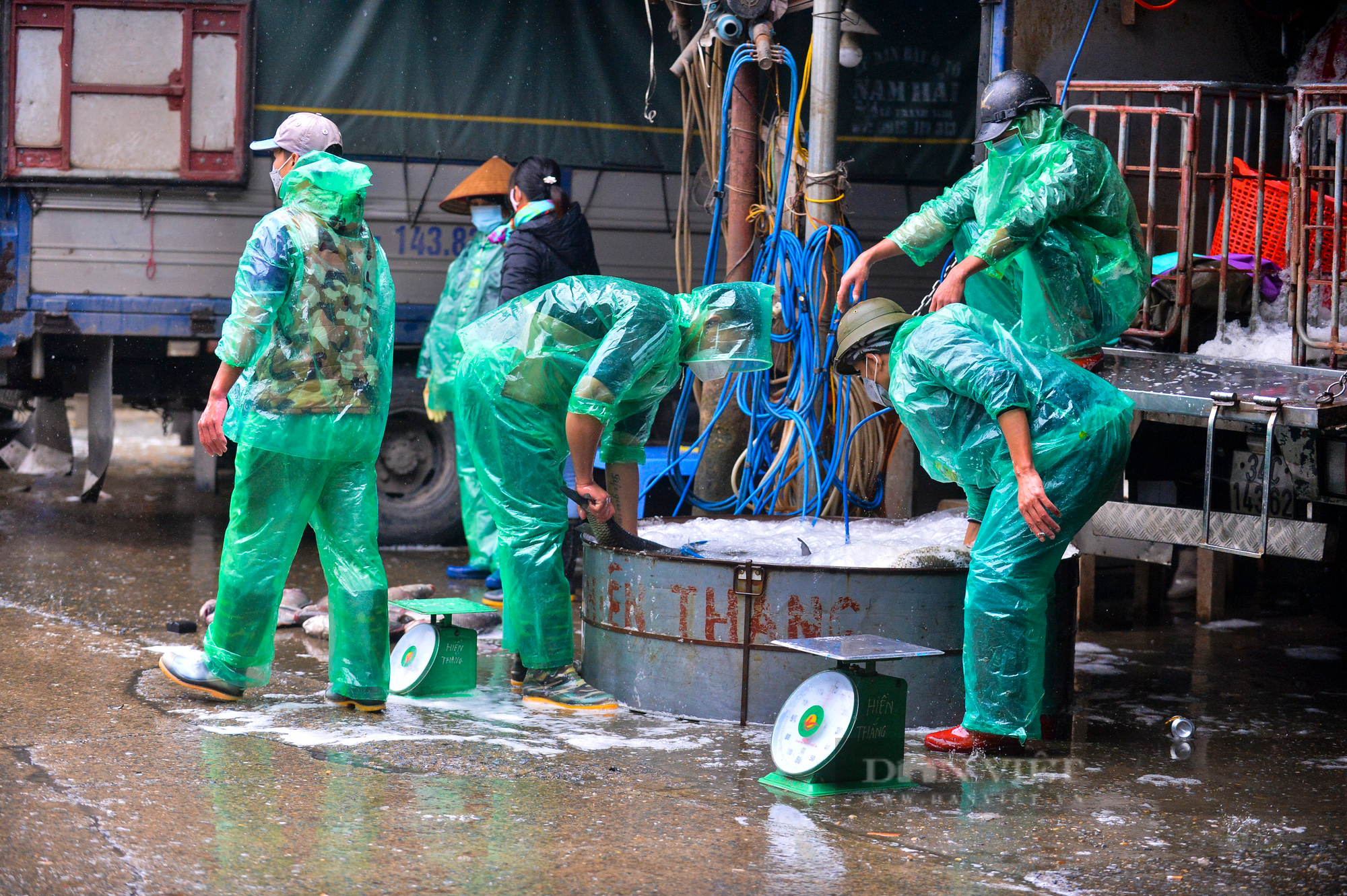 Tay trần bê đá và ngâm trong nước giữa trời rét tê tái ở Hà Nội  - Ảnh 1.