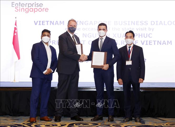 Hình ảnh Chủ tịch nước Nguyễn Xuân Phúc dự Đối thoại doanh nghiệp Việt Nam - Singapore - Ảnh 5.