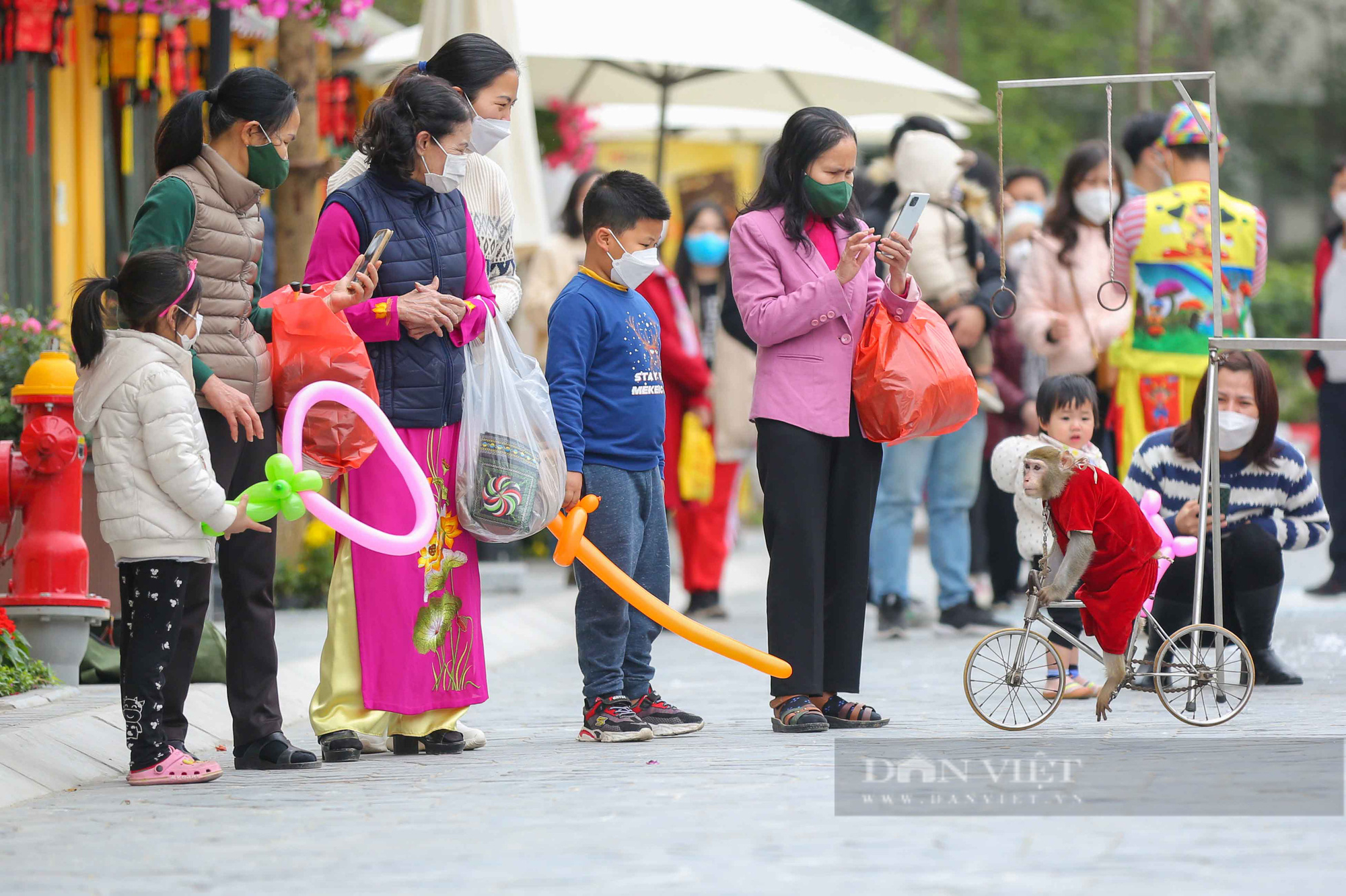 Đường hoa phía Tây Thủ đô nhộn nhịp người dân đến du xuân - Ảnh 2.