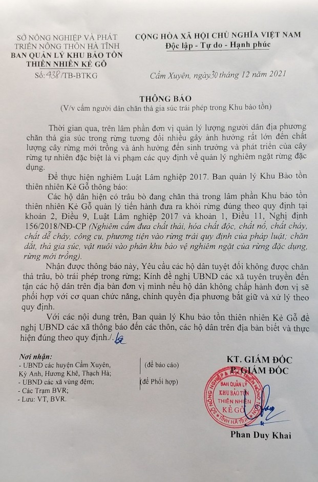 Phản hồi từ Khu BTTN Kẻ Gỗ: Bẫy thú giết trâu, “không kiểm soát được”, rất khó để xử lý! - Ảnh 5.