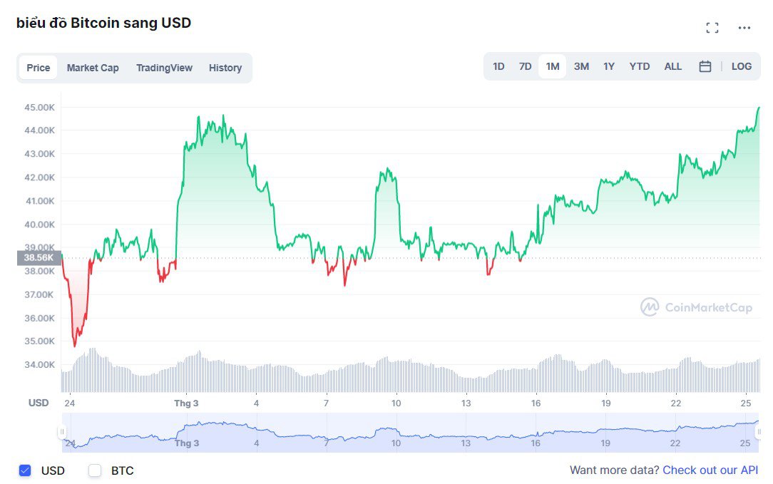 Giá Bitcoin chạm mức cao nhất tháng 3 - Ảnh 1. Giá Bitcoin chạm mức cao nhất tháng 3 - Ảnh 1.