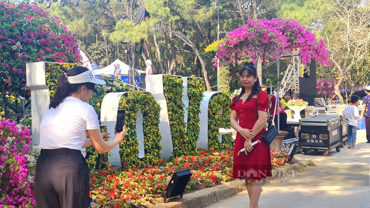 Khách du lịch đổ xô đến check-in tại đường hoa Lễ hội tình yêu Hòn Trống Mái  - Ảnh 7.
