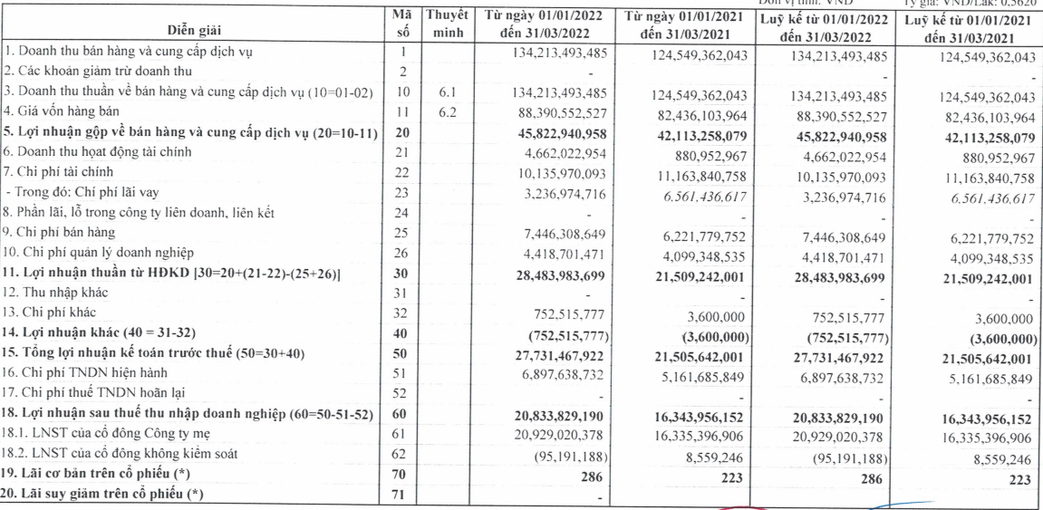 Cao su Đắk Lắk (DRI) báo lãi quý I đạt 20,8 tỷ, tăng trưởng gần 28% - Ảnh 1.