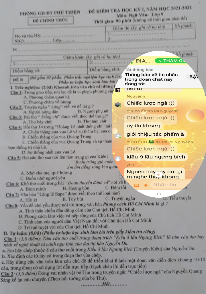 Gia Lai: Làm rõ vụ cô giáo cố tình hay vô ý làm lộ đề thi môn GDCD lớp 9 - Ảnh 3.