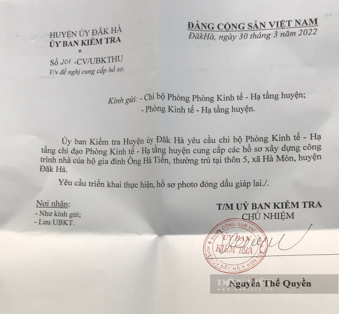 Kon Tum: Tại sao Chủ nhiệm UBKT Huyện ủy đòi cung cấp thông tin nhà ở của Chủ tịch huyện? - Ảnh 1.