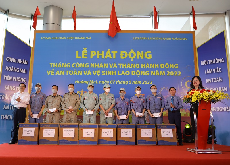 Hoàng Mai: Phát động  “Tháng hành động về an toàn & vệ sinh lao động” - Ảnh 1.