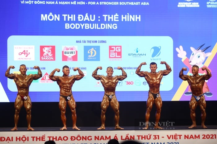 Mãn nhãn cơ bắp cuồn cuộn của VĐV Trần Hoàng Duy Thuận đoạt huy chương vàng thể hình SEA Games 31 - Ảnh 1.