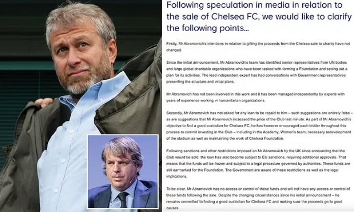 Tỷ phú Abramovich lên tiếng về khoản nợ 1,6 tỷ bảng và tình hình bán Chelsea - Ảnh 2.