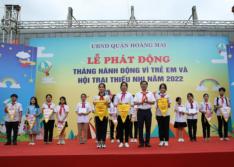 Hoàng Mai tổ chức Lễ phát động Tháng hành động vì trẻ em và Hội trại thiếu nhi năm 2022 - Ảnh 1.