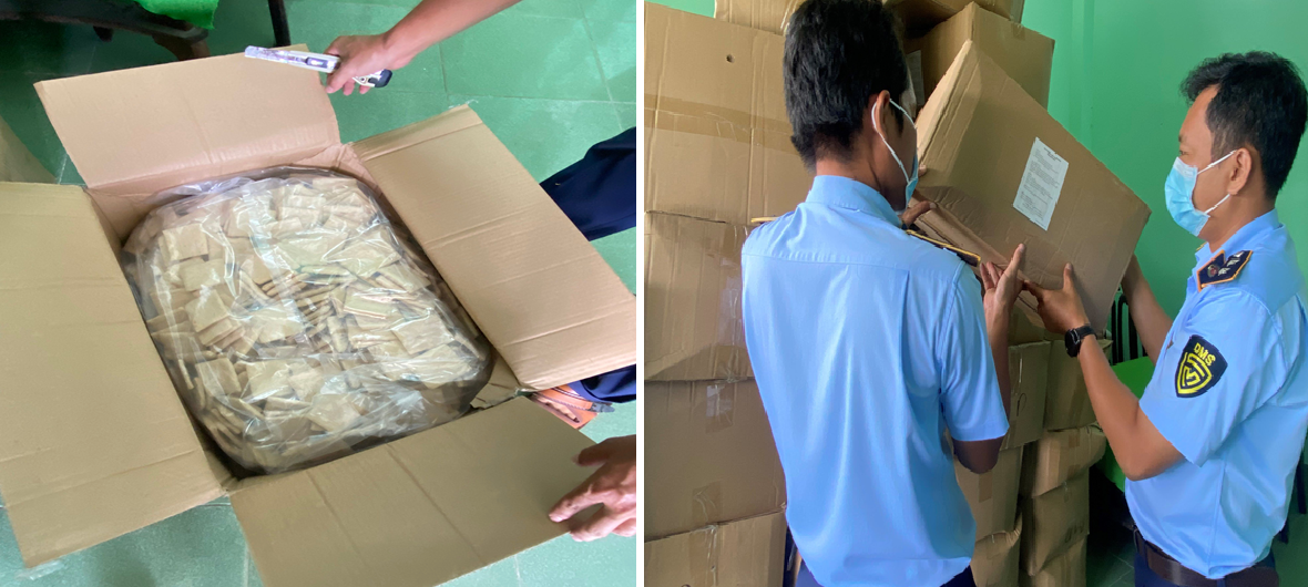 500 kg thực phẩm chay Trung Quốc vi phạm nhãn hàng hóa bị tạm giữ - Ảnh 1. 500 kg thực phẩm chay Trung Quốc vi phạm nhãn hàng hóa bị tạm giữ - Ảnh 1.