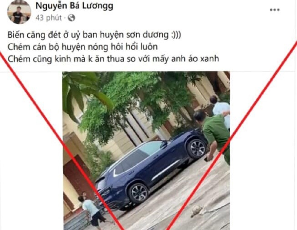 Người đăng clip đuổi chém công an trong trụ sở ủy ban gây “hoang mang dư luận” - Ảnh 1.