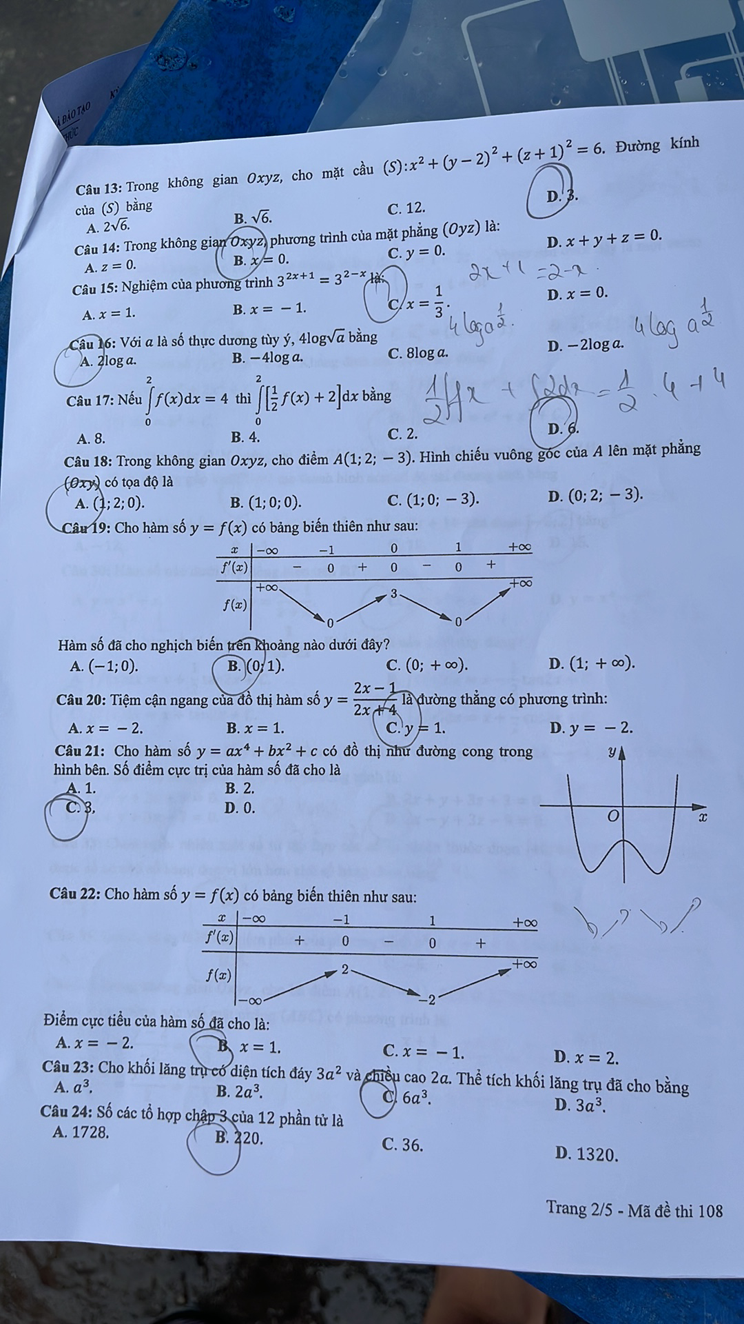 Đề thi môn Toán tốt nghiệp THPT 3 năm gần đây có đáp án - Ảnh 17.