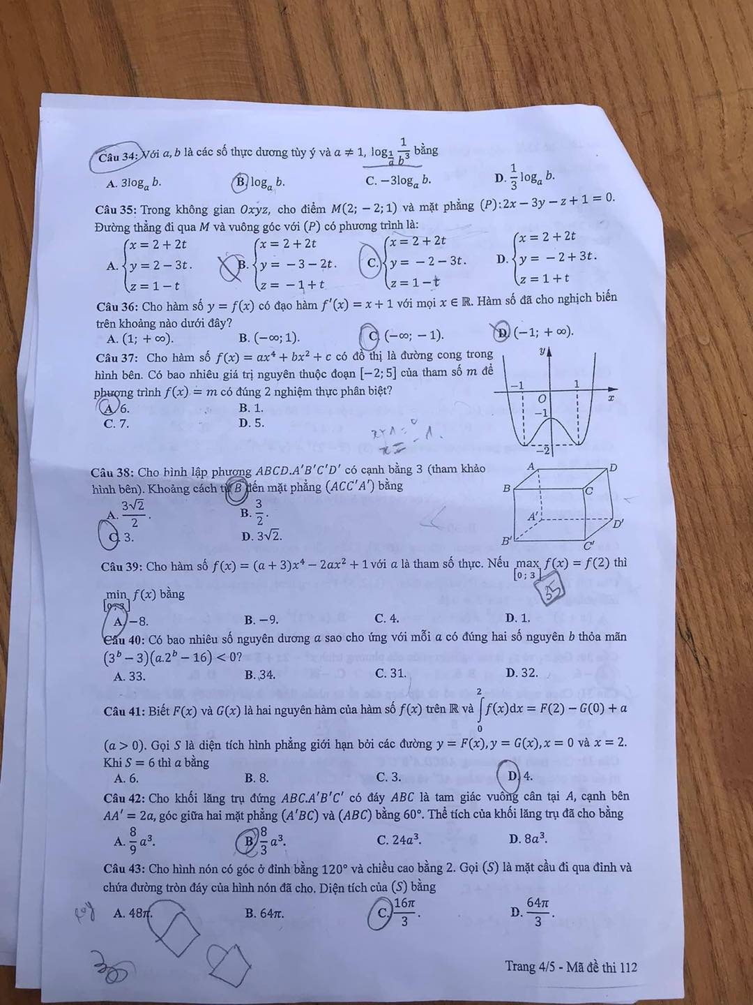 Đề thi môn Toán tốt nghiệp THPT 3 năm gần đây có đáp án - Ảnh 24.