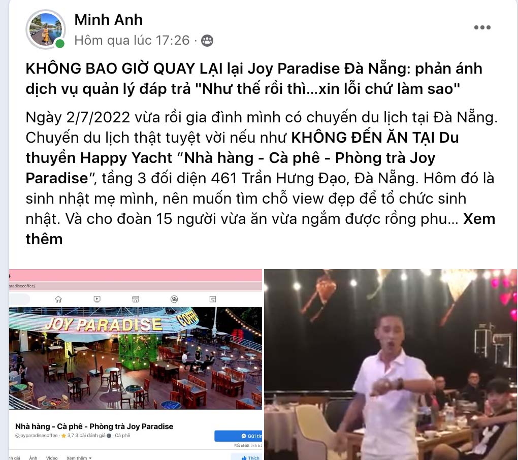 Du khách thất vọng, tố nhà hàng Đà Nẵng chất lượng phục vụ tồi - Ảnh 4.
