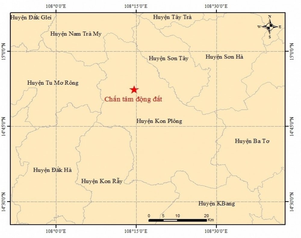 Kon Tum lại xảy ra một trận động đất mạnh 3,6 độ - Ảnh 1.