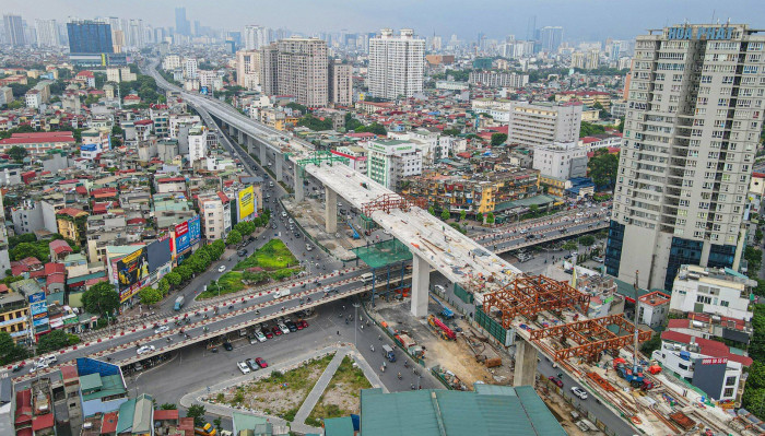 Ngắm đường Vành đai 2 trên cao tuyệt đẹp sắp cán đích - Ảnh 1.