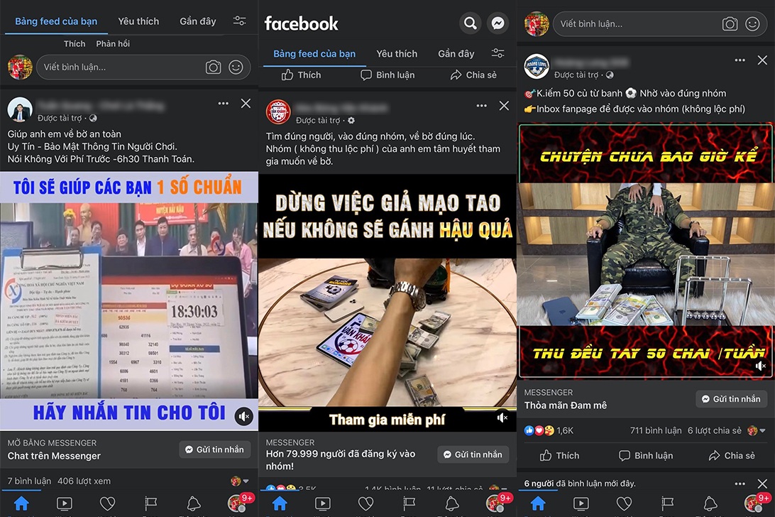 Quảng cáo cờ bạc, cá độ tràn lan trên Facebook - Ảnh 2.