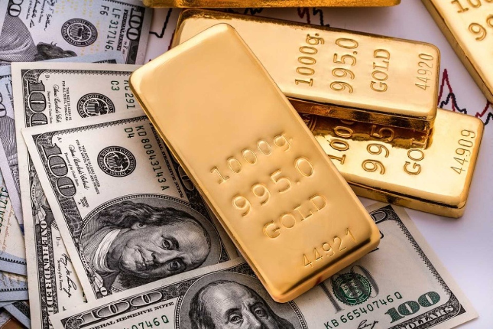 USD giảm, giá vàng thế giới tăng vọt - Ảnh 1. USD giảm, giá vàng thế giới tăng vọt - Ảnh 1.