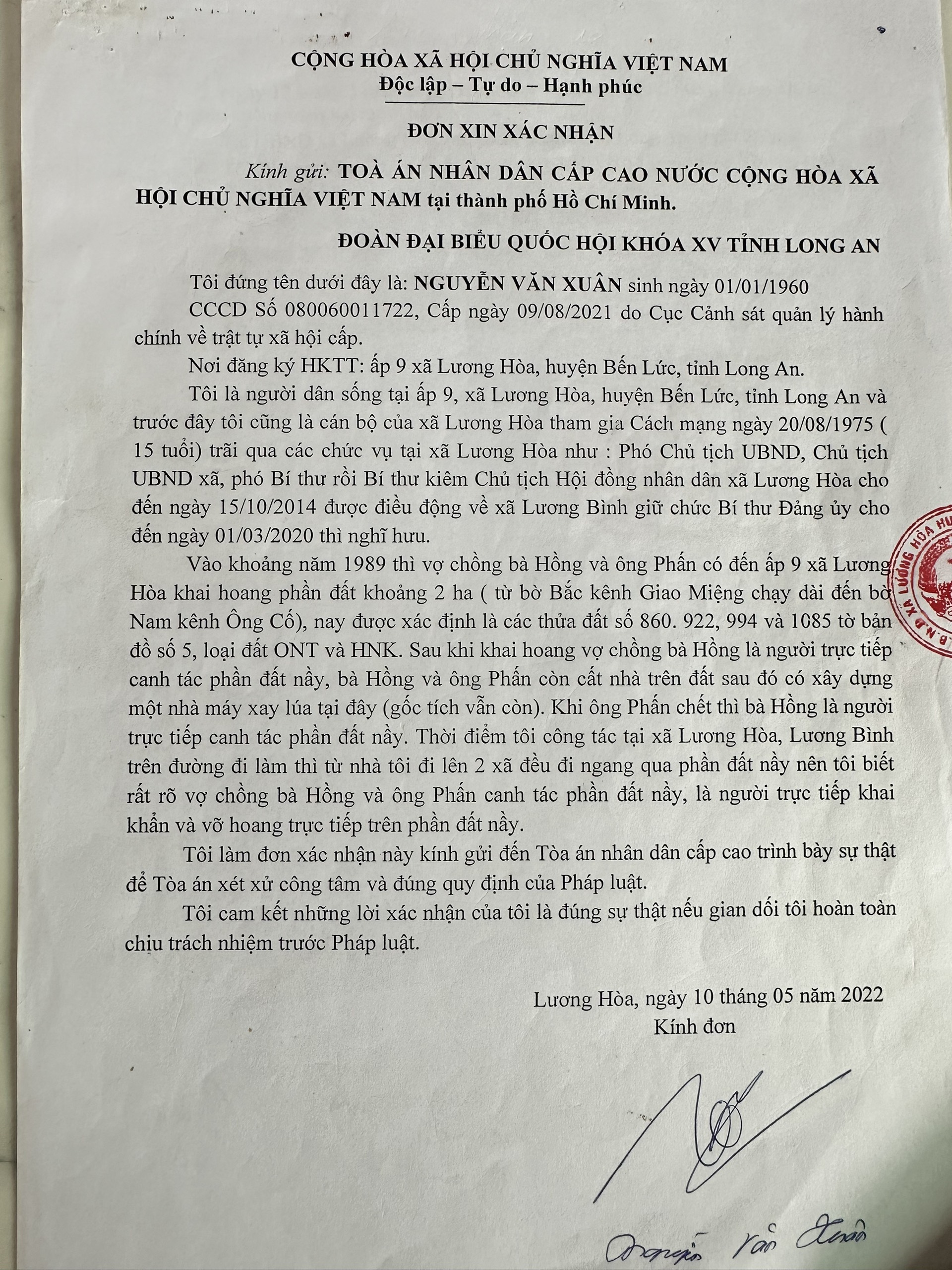 Người phụ nữ ở Long An thẩn khiết cầu cứu vì bị cưỡng chế lấy đất do mình khai hoang - Ảnh 5.