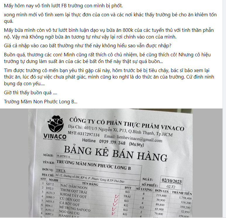 Vừa tố lạm thu tuần trước, tuần này phụ huynh lại tố giá thực phẩm &quot;trên trời&quot; - Ảnh 3.
