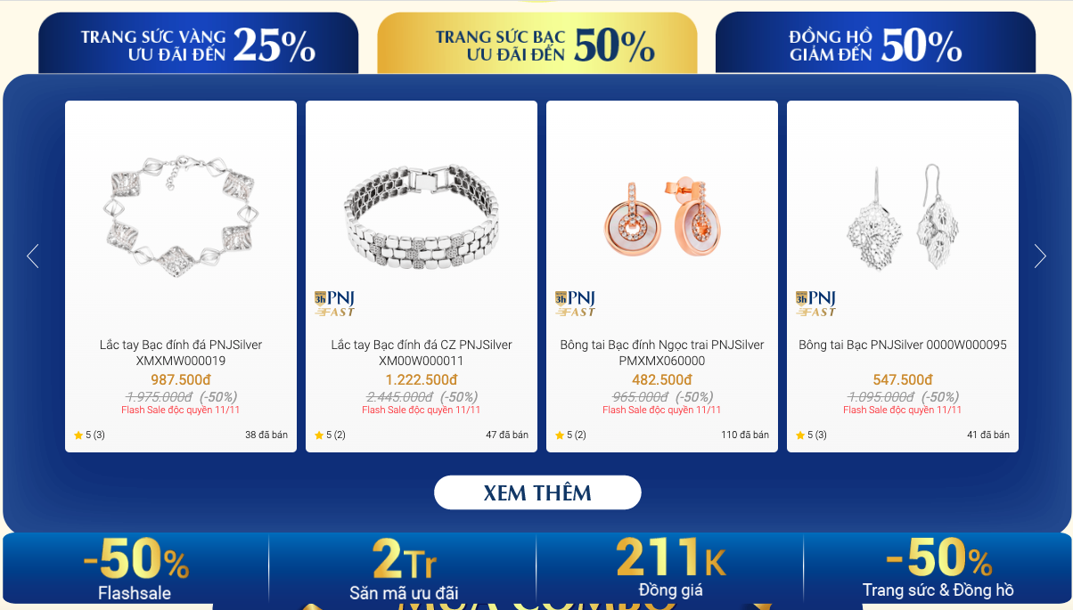 Vàng, nữ trang cũng siêu giảm giá tới 50% ngày độc thân 11/11 - Ảnh 1.