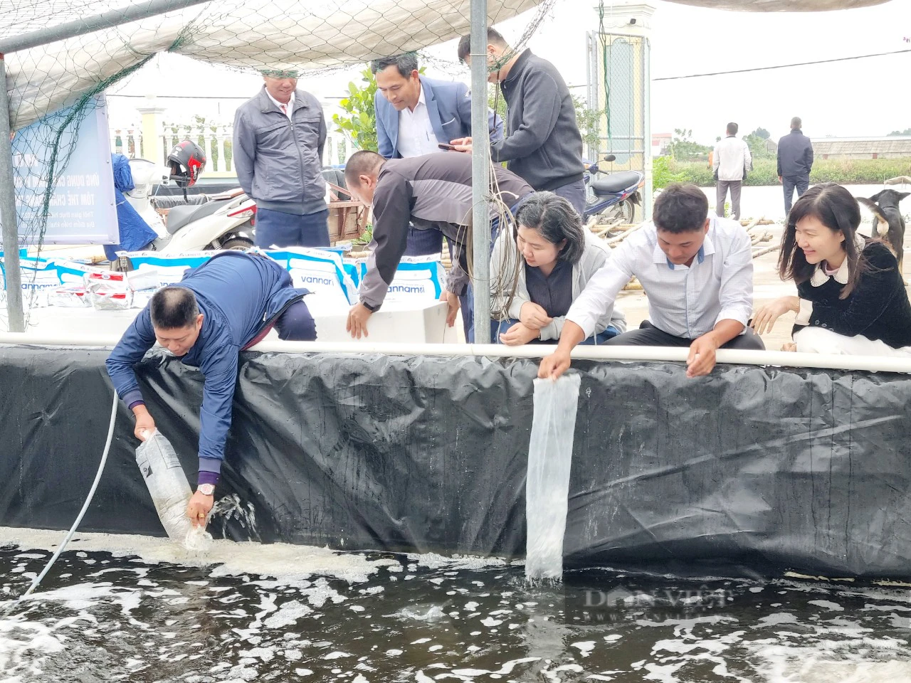 Ninh Bình: Bàn giao giống tôm, thức ăn hỗn hợp và chế phẩm vi sinh cho hội viên nông dân tại huyện Kim Sơn - Ảnh 3.