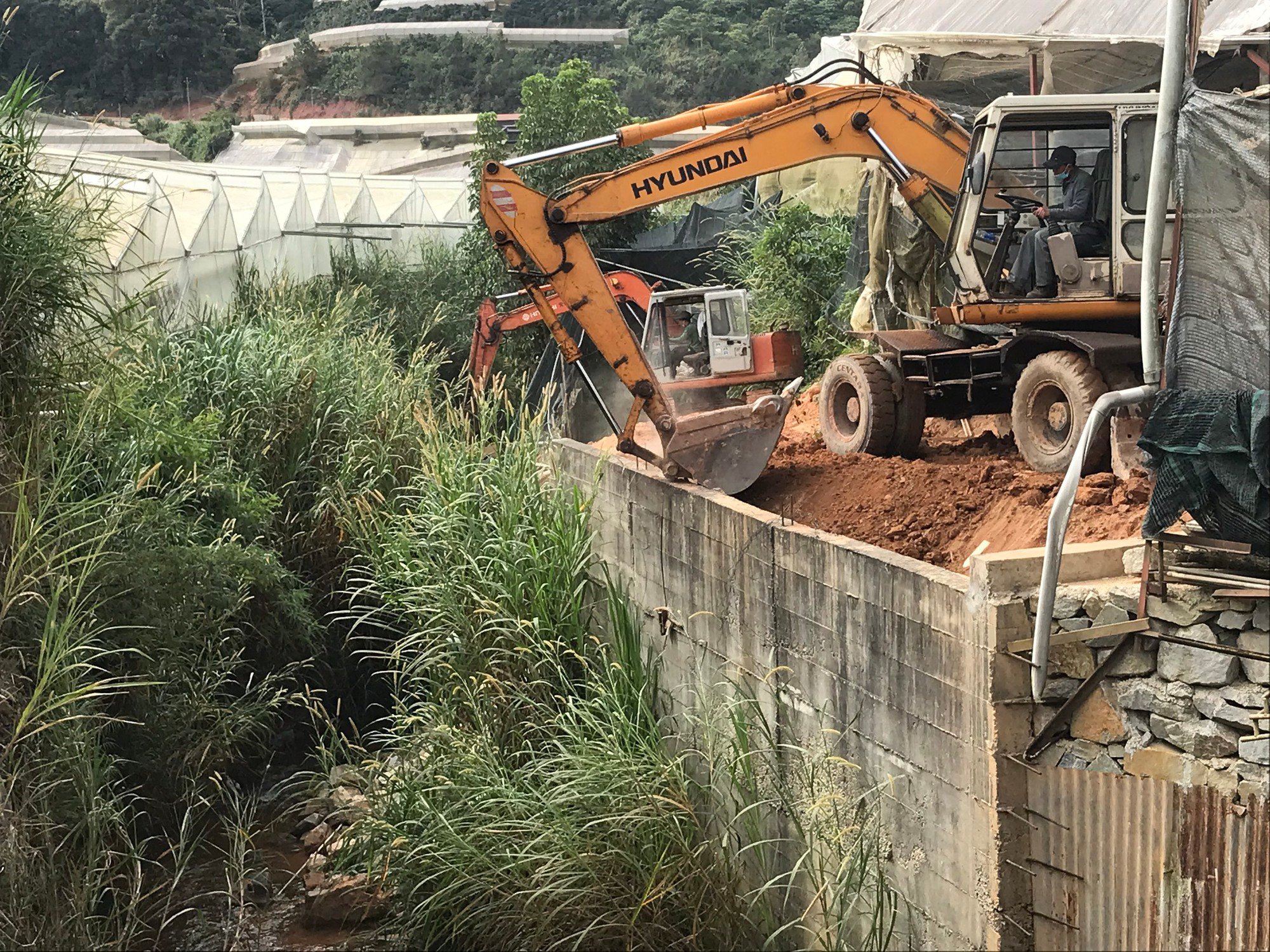 Dòng chảy suối Cam Ly bị cản trở do bờ kè trái phép, TP.Đà Lạt phải cưỡng chế tháo gỡ - Ảnh 2.