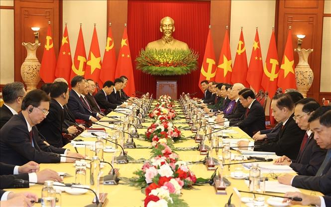 Tổng Bí thư Nguyễn Phú Trọng hội đàm với Tổng Bí thư, Chủ tịch nước Trung Quốc Tập Cận Bình - Ảnh 5.
