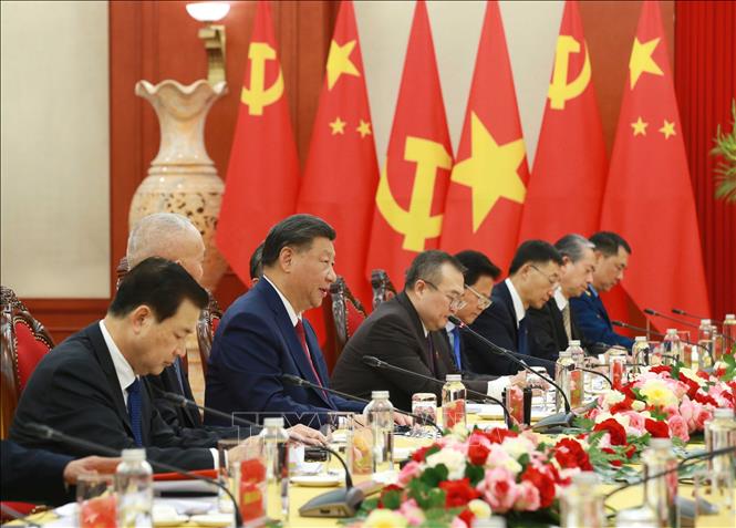 Tổng Bí thư Nguyễn Phú Trọng hội đàm với Tổng Bí thư, Chủ tịch nước Trung Quốc Tập Cận Bình - Ảnh 4.