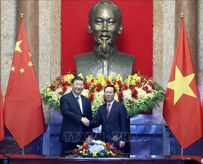 Chủ tịch nước Võ Văn Thưởng hội kiến Tổng Bí thư, Chủ tịch nước Trung Quốc Tập Cận Bình - Ảnh 3.