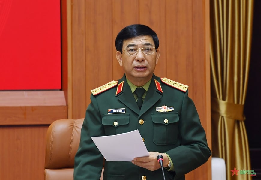 Hình ảnh Tổng Bí thư Nguyễn Phú Trọng và các đồng chí lãnh đạo Đảng, Nhà nước dự Hội nghị Quân ủy Trung ương - Ảnh 8.