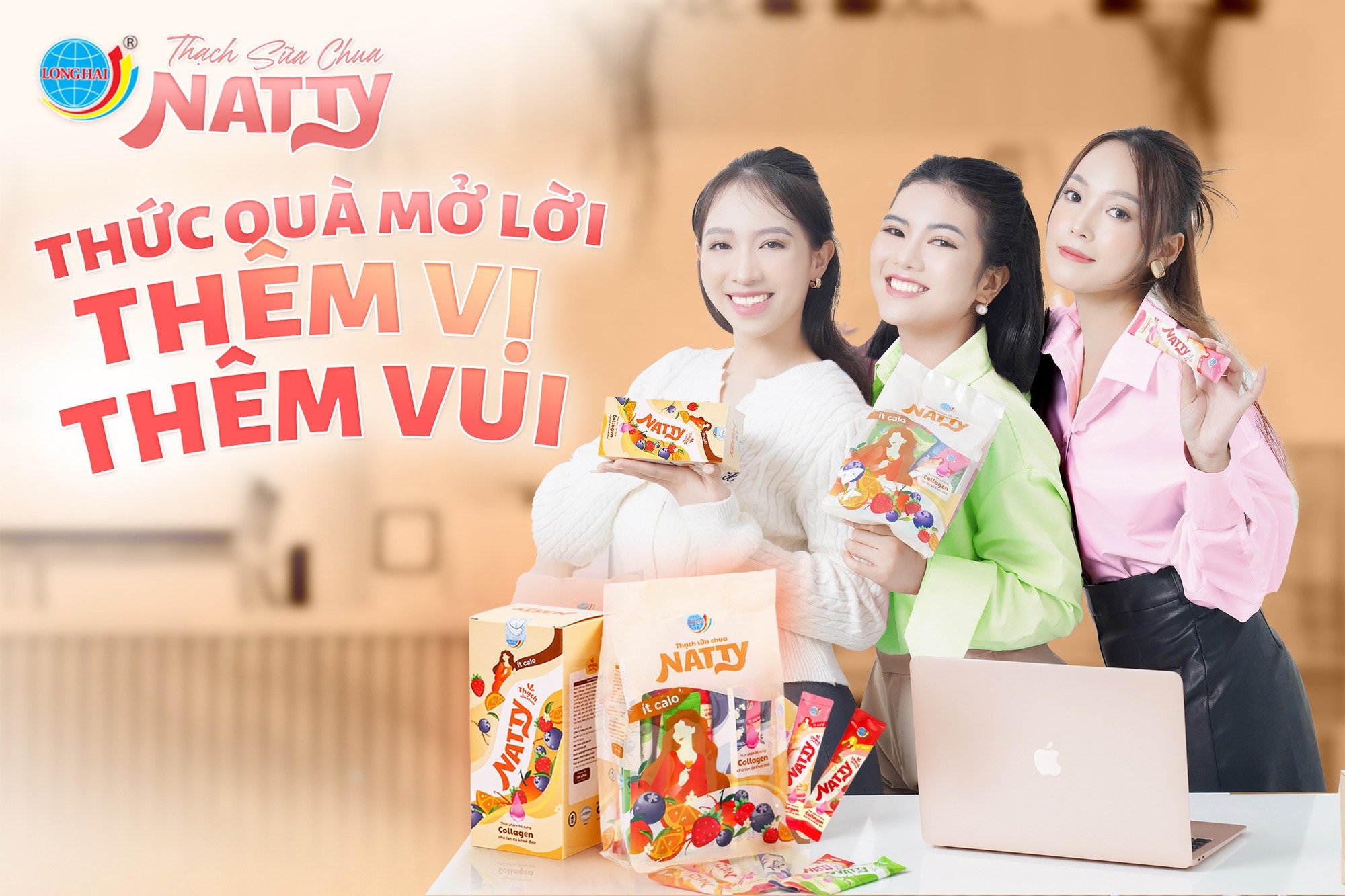 Thạch rau câu Long Hải thêm sản phẩm mới: Thạch sữa chua Natty bổ sung Collagen - Ảnh 1.