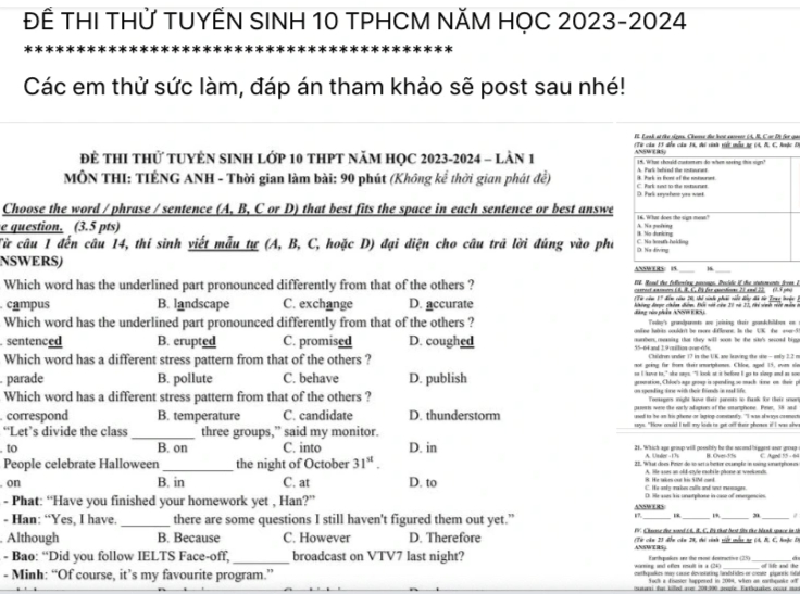 Thức đêm giải hàng chục đề thi trôi nổi, học sinh lo... rớt lớp 10 - Ảnh 1.