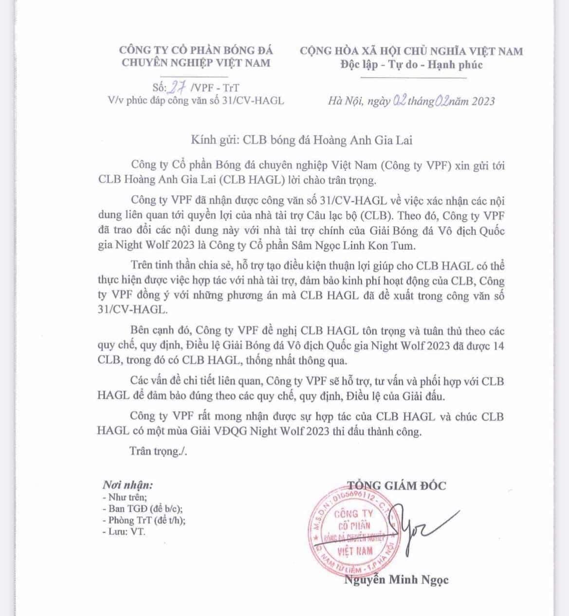 HAGL bày tỏ nguyện vọng, VPF &quot;gỡ nút&quot; xung đột tài trợ! - Ảnh 2.