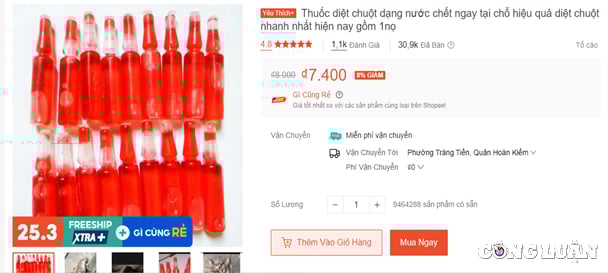 Tràn lan thuốc diệt chuột không nhãn mác được bán trên thị trường mạng - Ảnh 1.