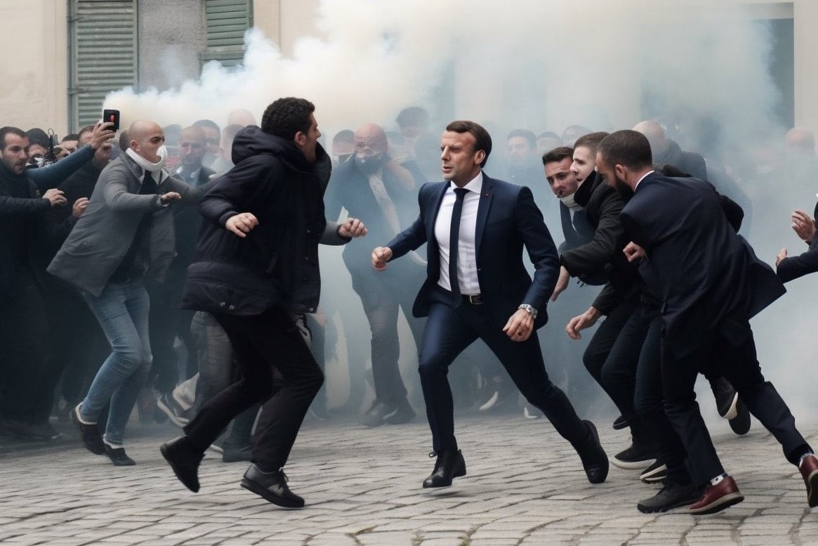 Ảnh deepfake ông Macron có bàn tay kỳ dị nhưng lan nhanh chóng mặt - Ảnh 2.