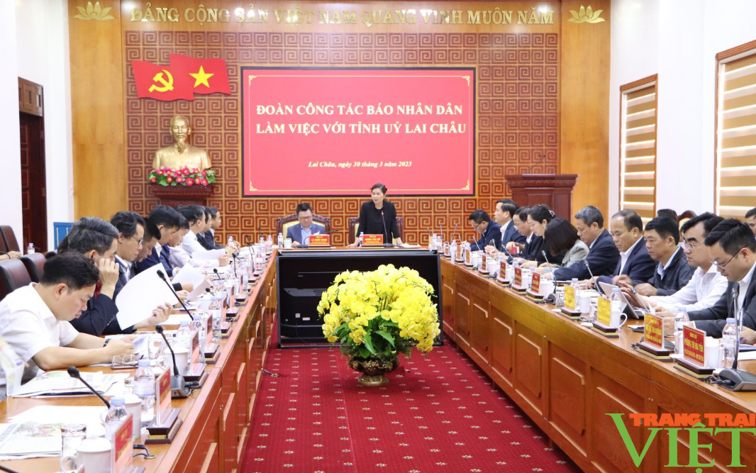 Tổng biên tập Báo Nhân dân làm việc với tỉnh Lai Châu - Ảnh 1. Tổng biên tập Báo Nhân dân làm việc với tỉnh Lai Châu - Ảnh 1.