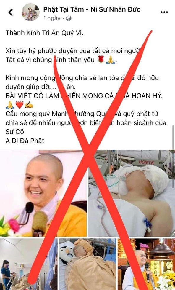 Xuất hiện tin nhắn, văn bản lừa đảo 'xin tiền xây chùa, chữa bệnh cho ni sư' - Ảnh 3.